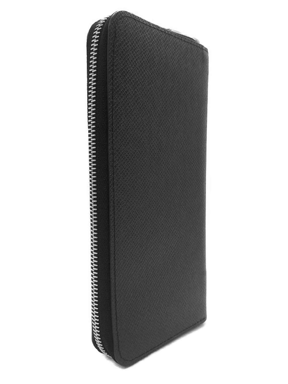 Louis Vuitton Vertical Zipper Zippy Wallet Round Long Taiga Black